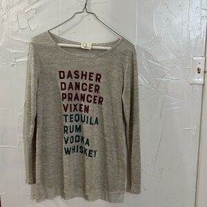 Ladies small long sleeved Christmas shirt.